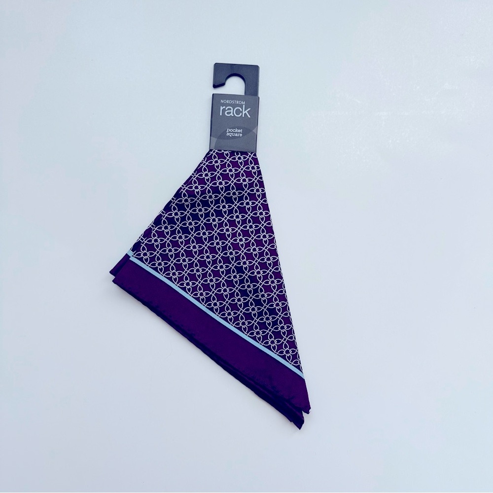 Silk geo print pocket square